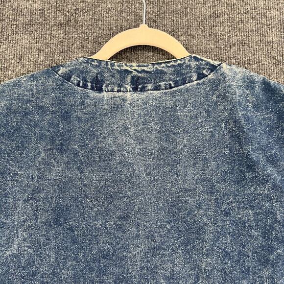 Vintage License Womens Denim Vest Size L Embellished Acid Wash Double Breasted - Picture 5 of 10